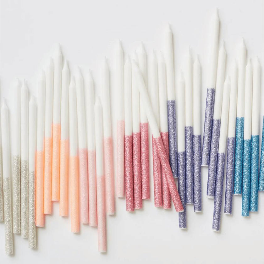 Meri Meri Dusty Pink Glitter Dipped Candles