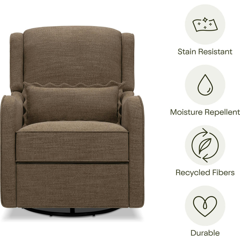 Devon Recliner and Swivel Glider in Performance Truffle Eco-Basketweave