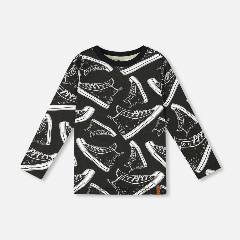 Long Sleeve Organic Cotton Allover Print Tee