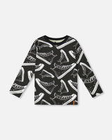 Long Sleeve Organic Cotton Allover Print Tee