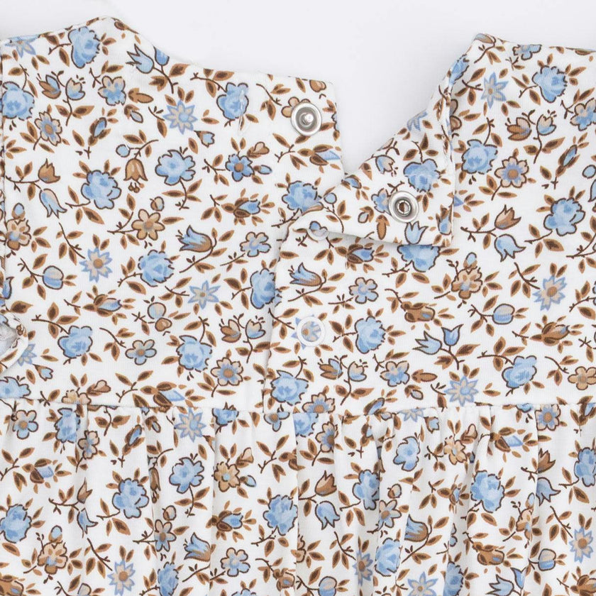 Hazel Floral - Ruffle Sleeve Snap Romper