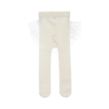 Cream Tulle Ruffle Tights