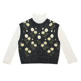 Floral Knit Vest & Tulle Skirt Set