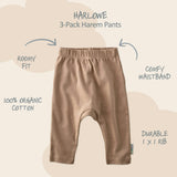 HARLOWE 3-Pack Harem Baby Pants