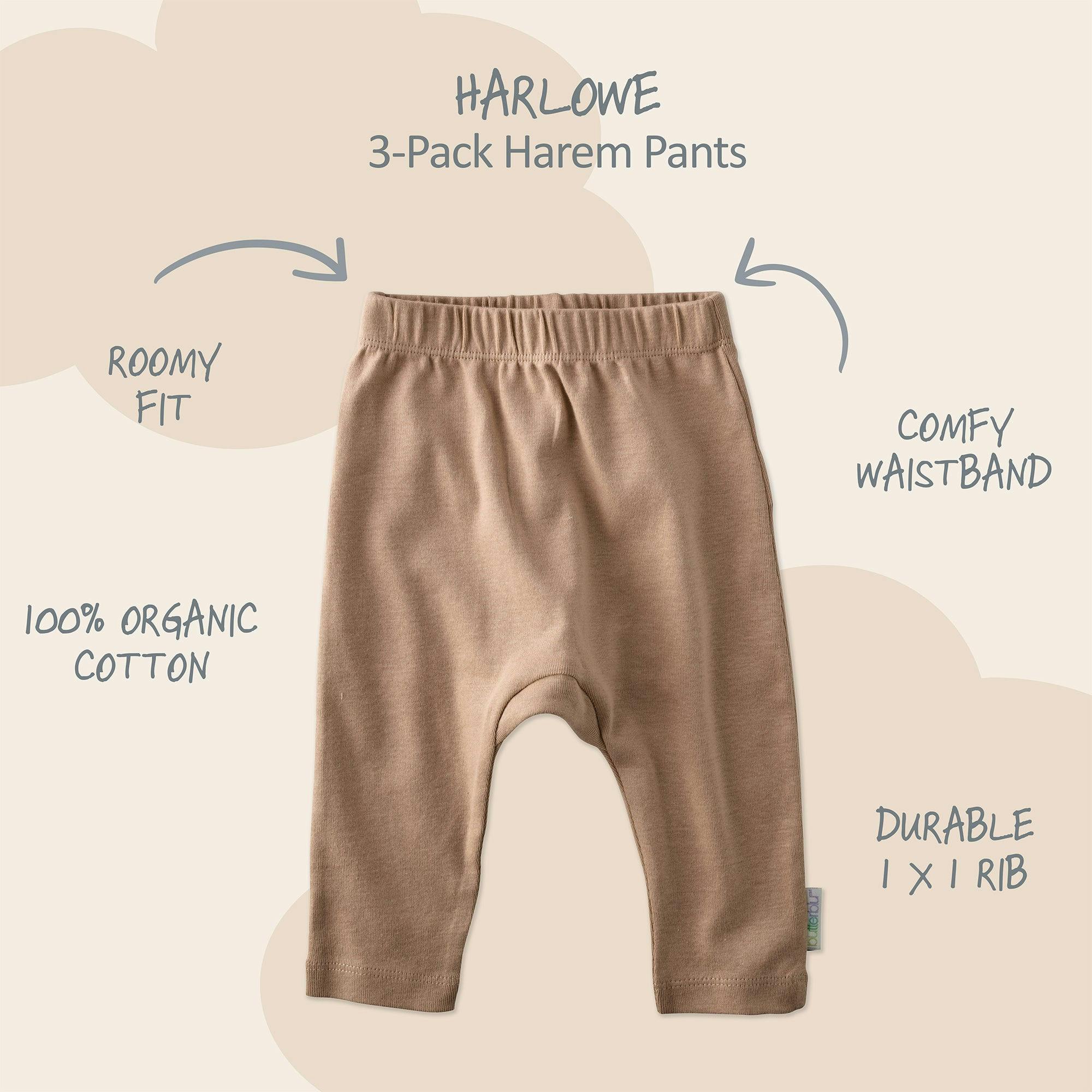 HARLOWE 3-Pack Harem Baby Pants