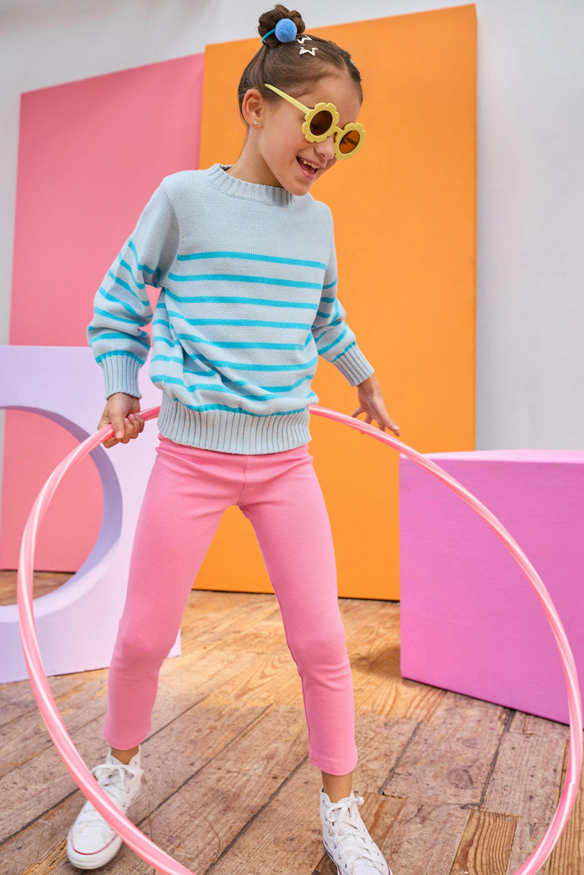 Striped Sweater - Aqua