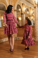Mini Samantha Dress in Garnet Merry Ditsy