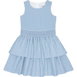 Seersucker Dress With Waist Ruching