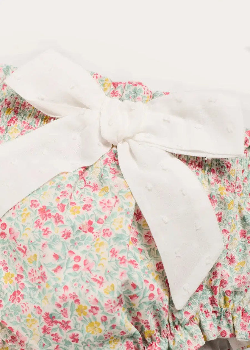 Adelaide Floral Bow Detail Bloomers in Pink (1mth-2yrs)