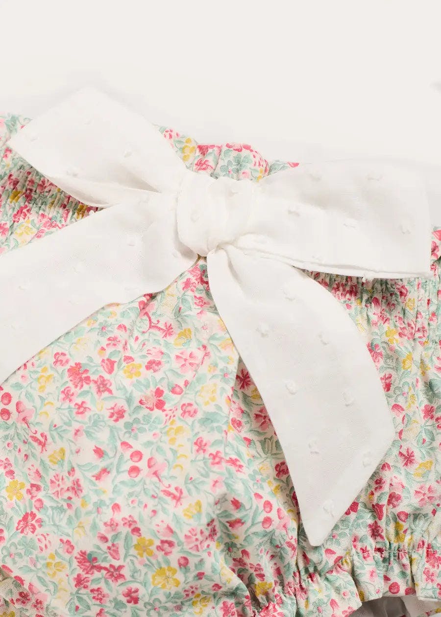 Adelaide Floral Bow Detail Bloomers in Pink (1mth-2yrs)