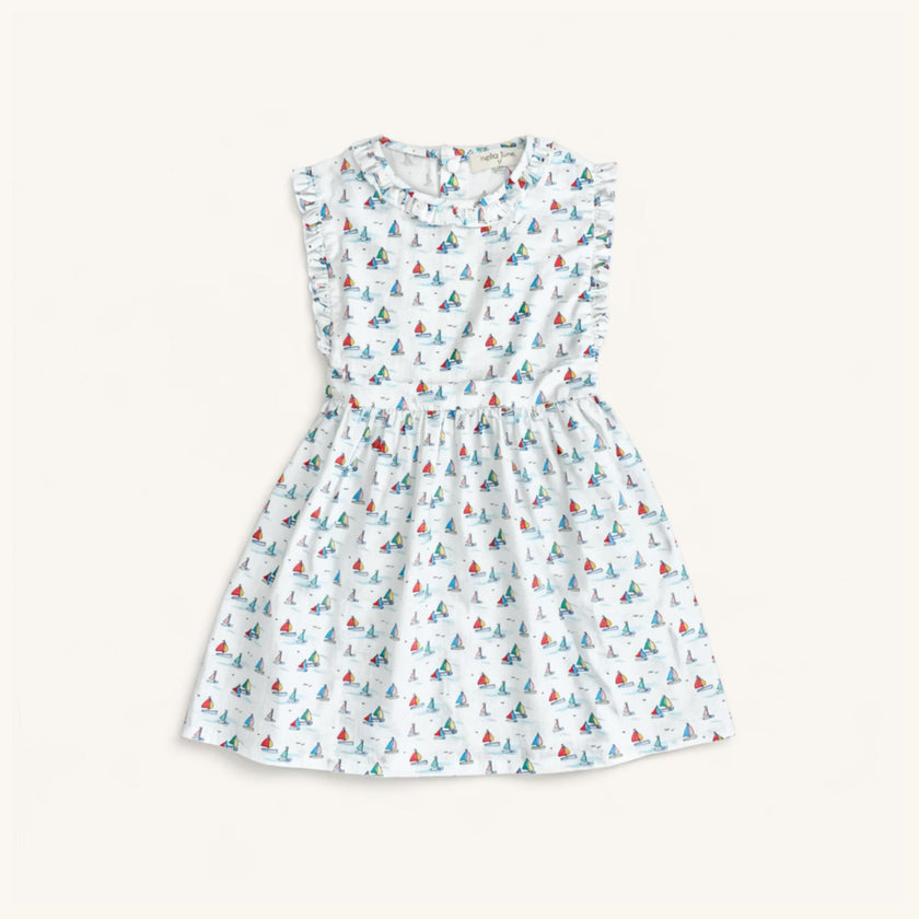 Ruffle Sundress in Sailboats