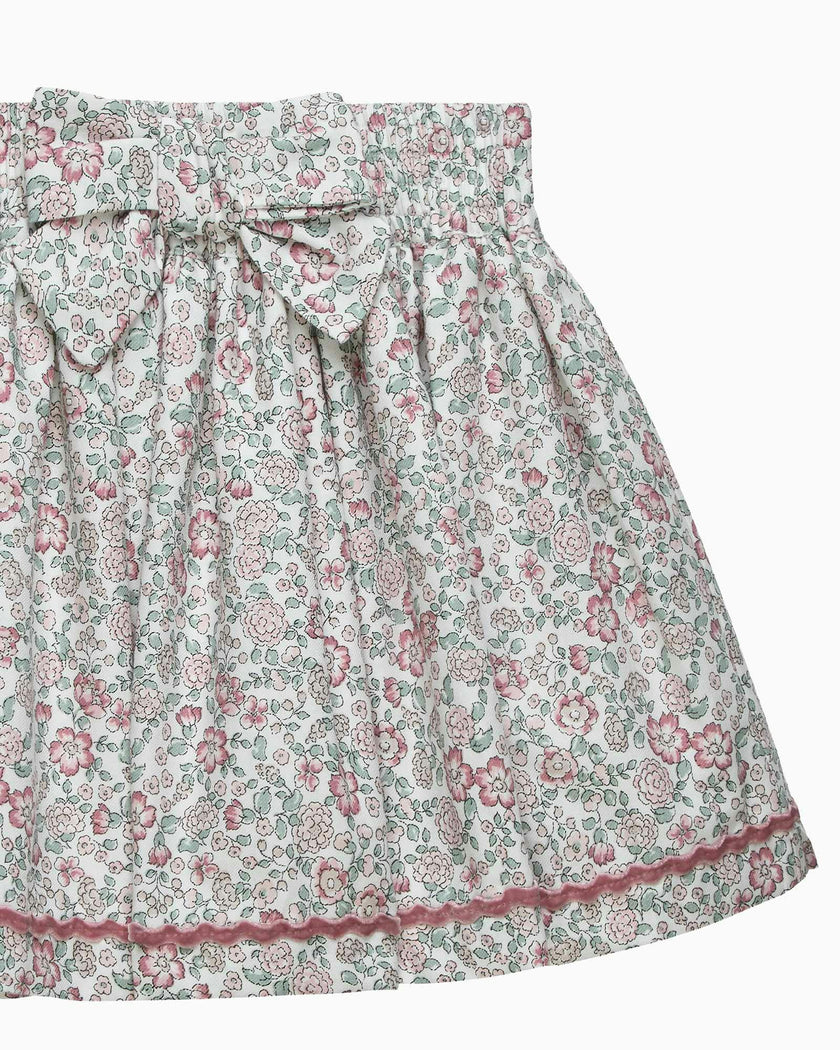 Arabella Floral Ric-Rac Skirt in Pink