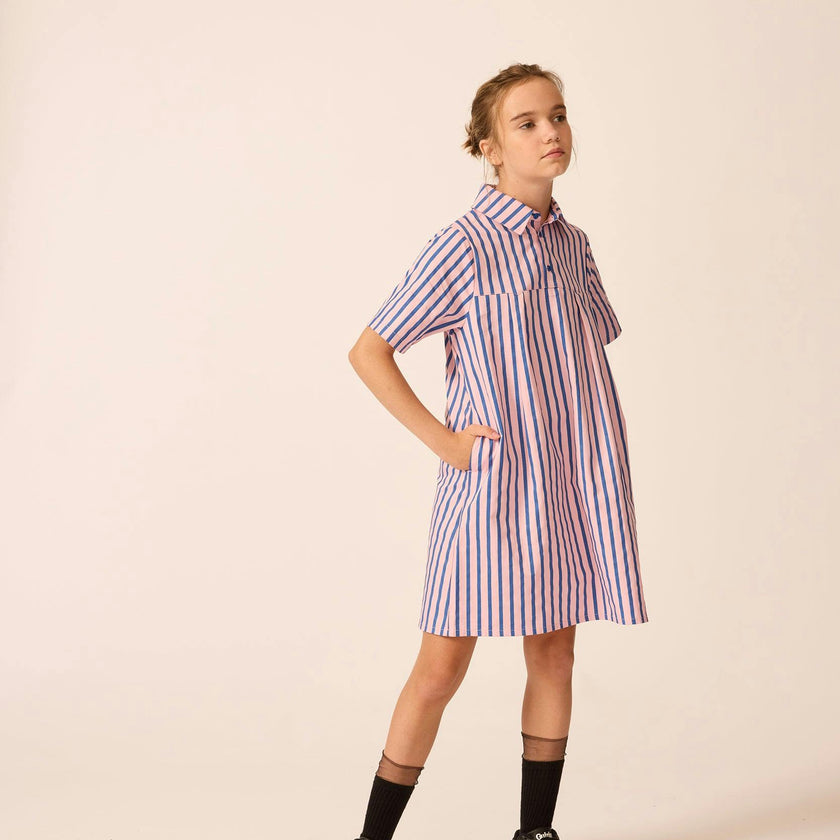 Shirtdress in Blue Note Stripe