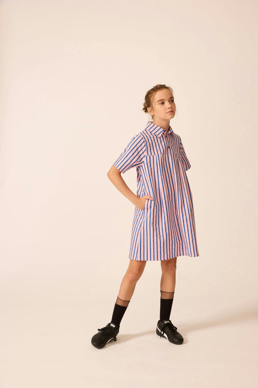 Shirtdress in Blue Note Stripe