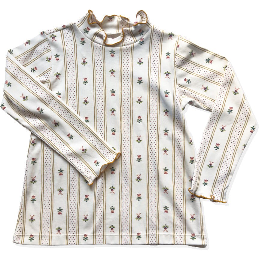 Evelyn Turtleneck in Dot Stripe and Shelby Navy