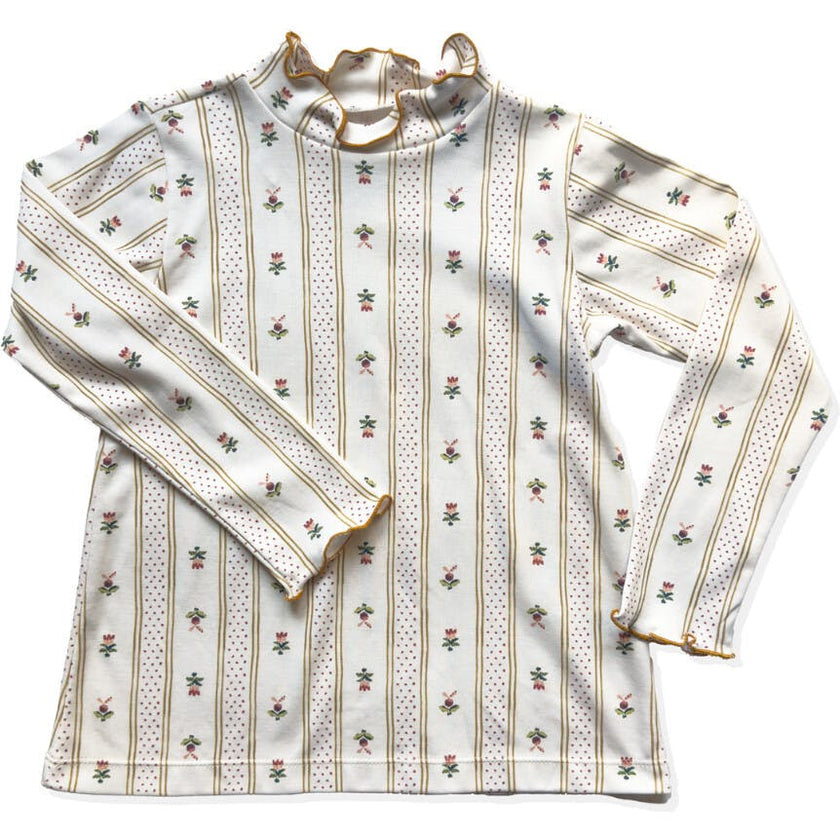 Evelyn Turtleneck in Dot Stripe and Shelby Navy