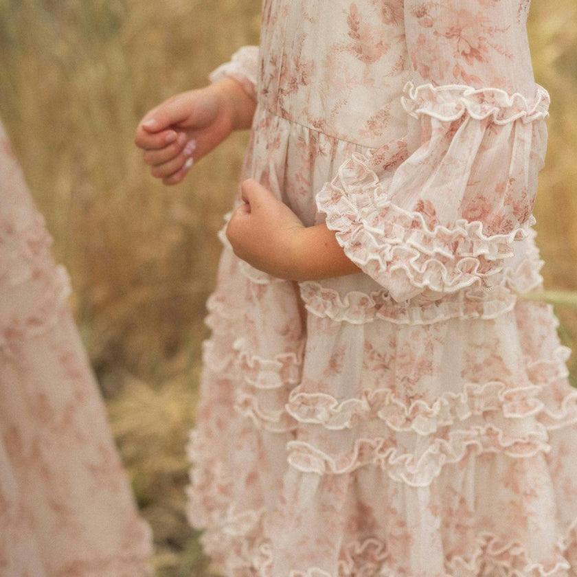 Mini Geneva Dress in Banana Creme Aquarelle Fleur