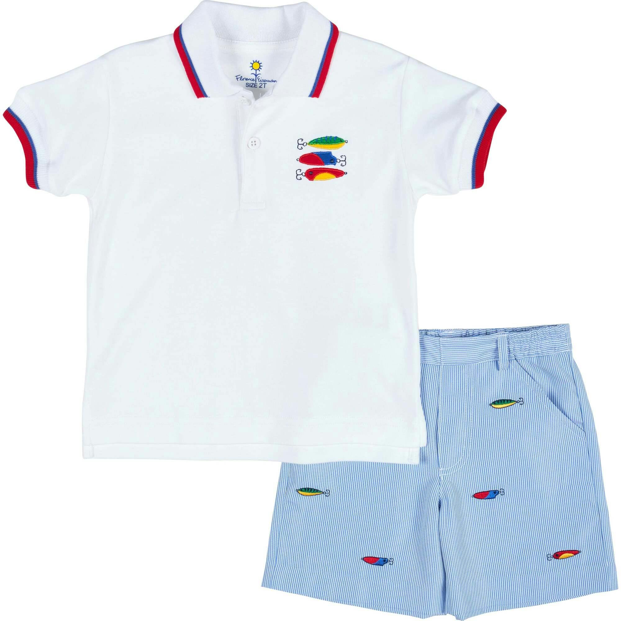 Jr. Cord Short W/Embroidered Fishing Lures