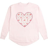 Dainty Rose Pearl Heart Patch Women's Sweatshirt