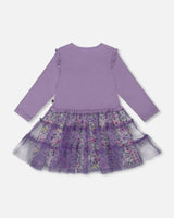 Bi-Material Dress with Muslin and Mesh Skirt