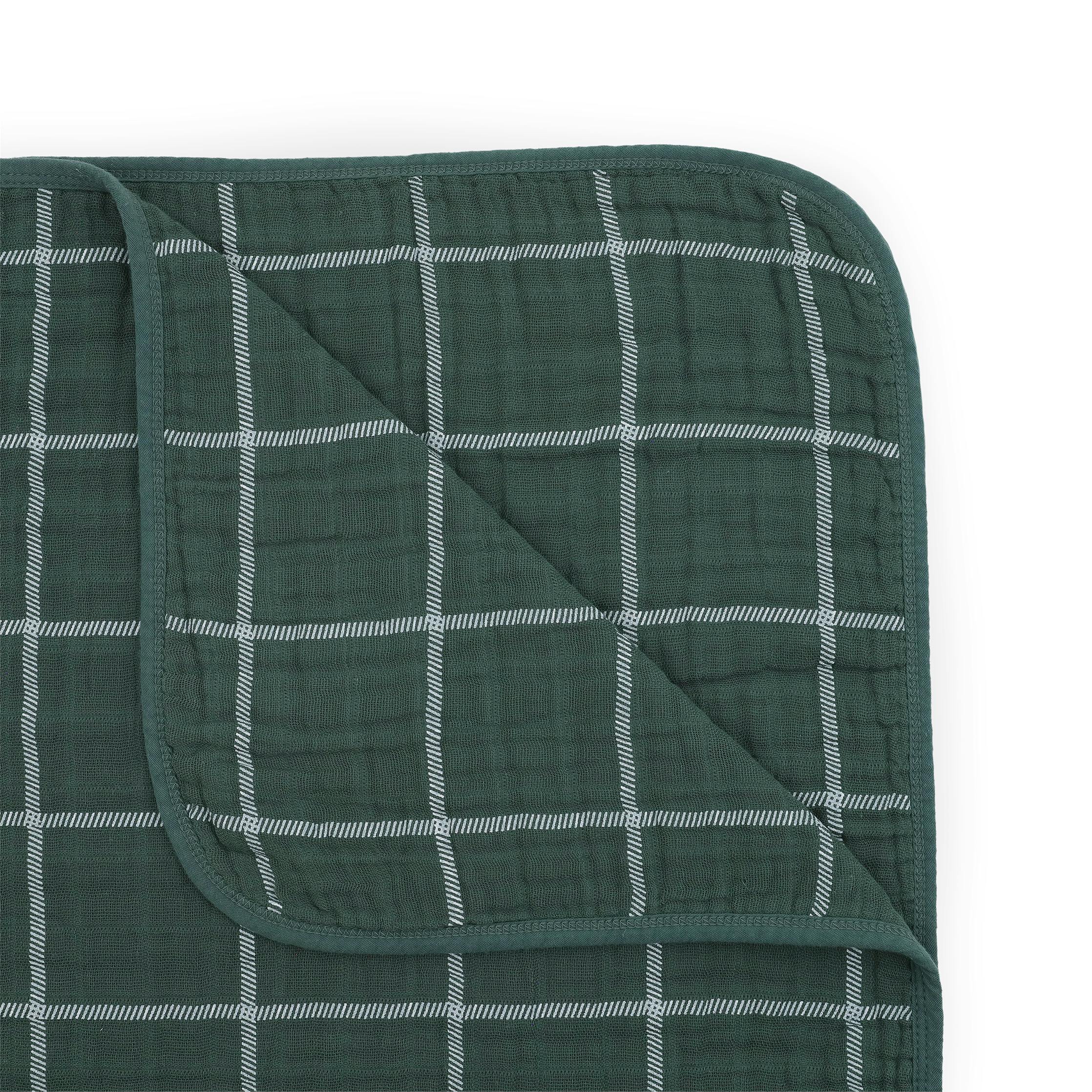 Original Cotton Muslin Quilt - Evergreen Plaid