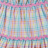 Girls Tiered Dress | Pastel Plaid