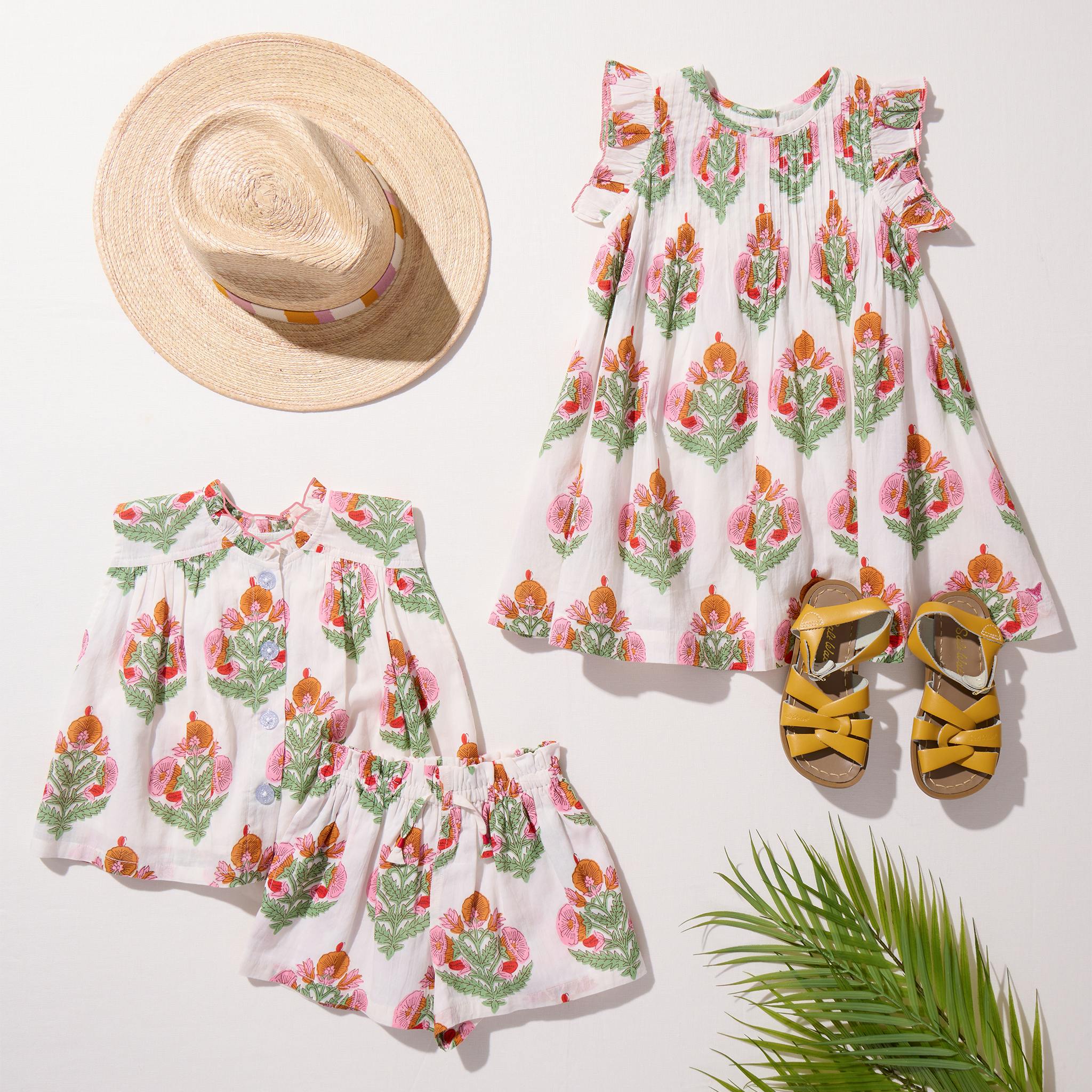 Girls Jaipur Dress - Pink Bellflower
