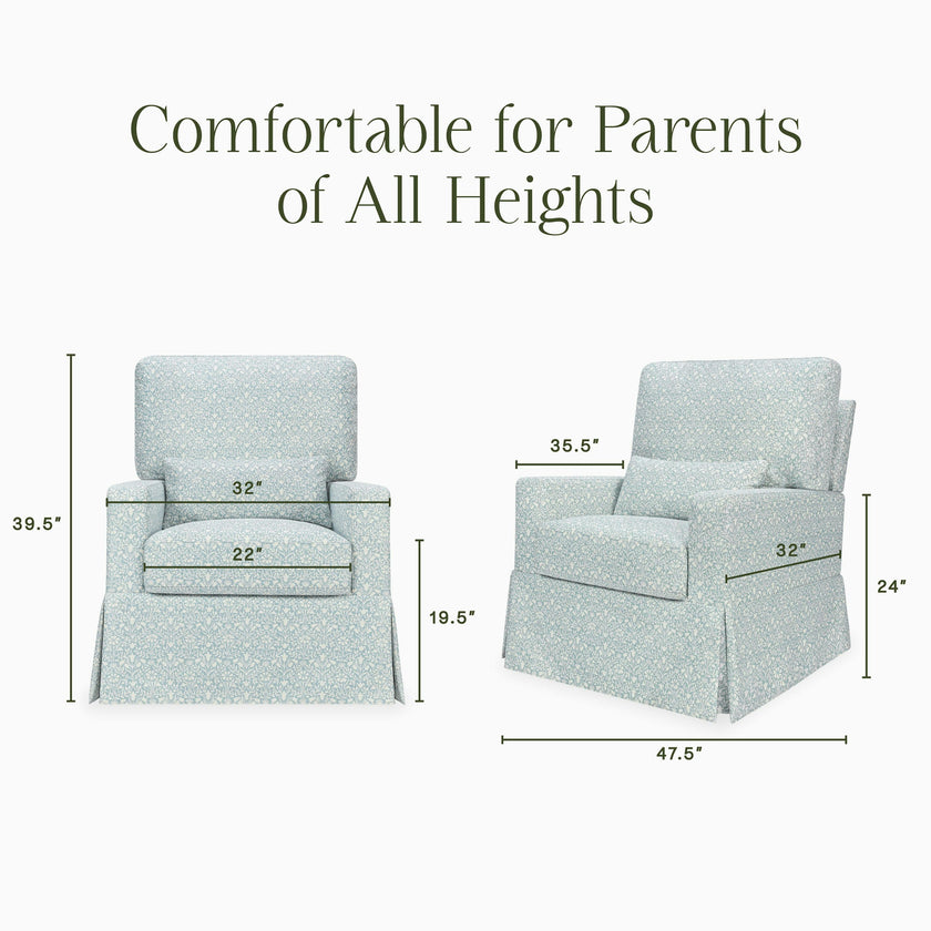 Namesake Morris & Co. x Namesake Crawford Pillowback Comfort Swivel Glider