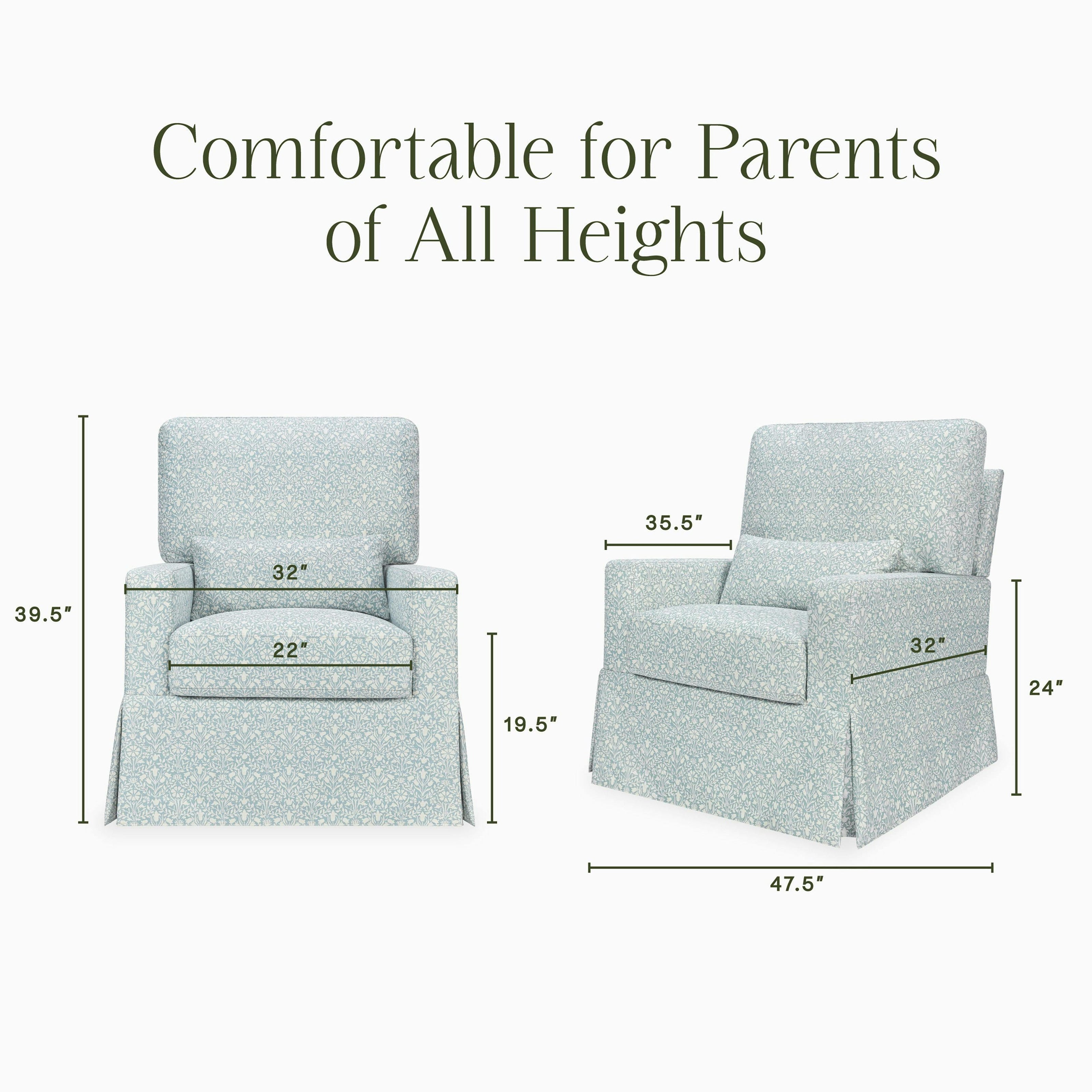 Namesake Morris & Co. x Namesake Crawford Pillowback Comfort Swivel Glider