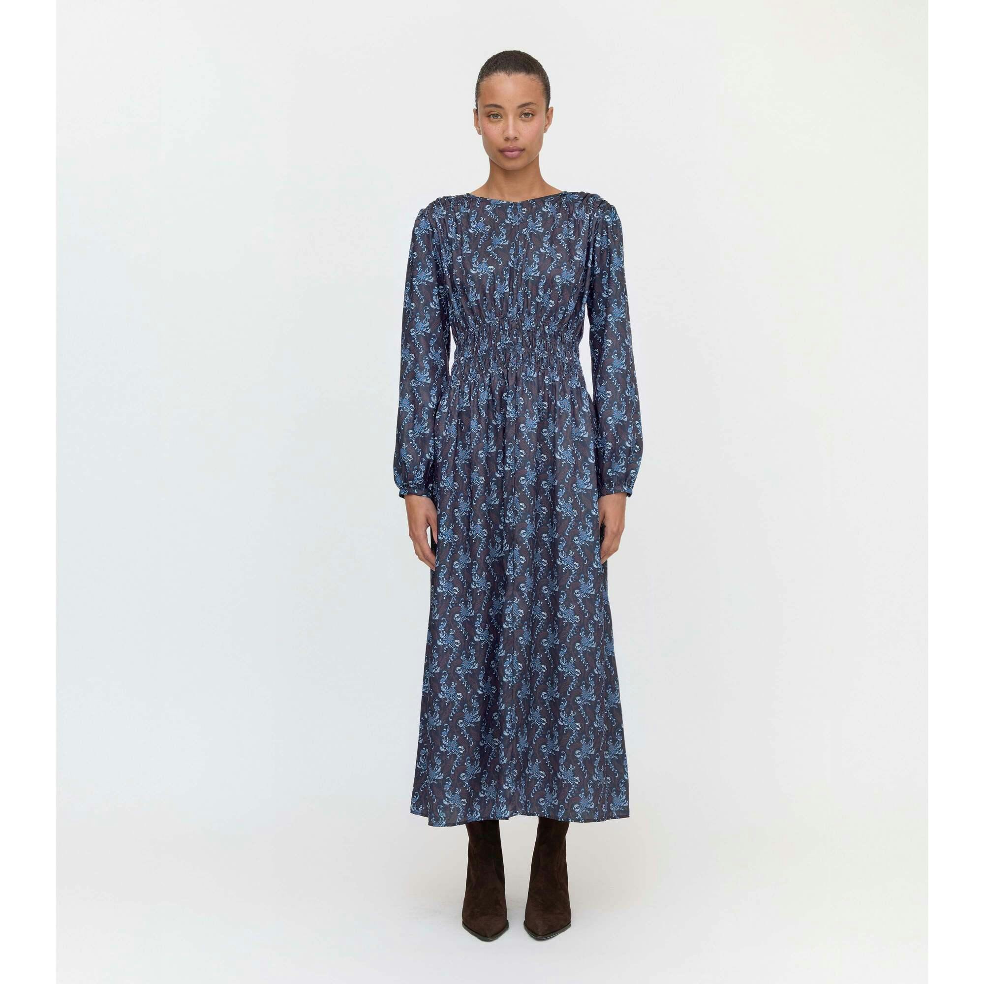 The Rosely Dress - Navy Cala Paisley