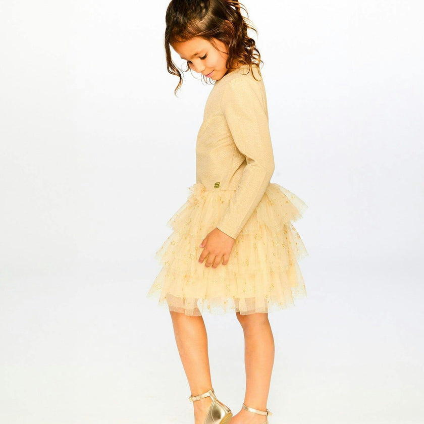 Glittering Mesh Skirt Party Dress