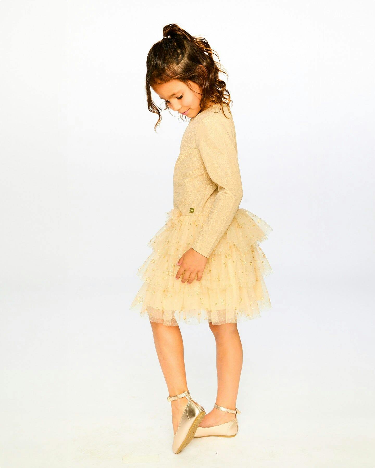 Glittering Mesh Skirt Party Dress
