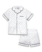 Kid's Twill Pajama Short Set in Anchors Away White