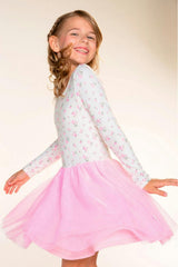 Simply Soft Long Sleeve Scoop Back Tulle Be Happy Dress