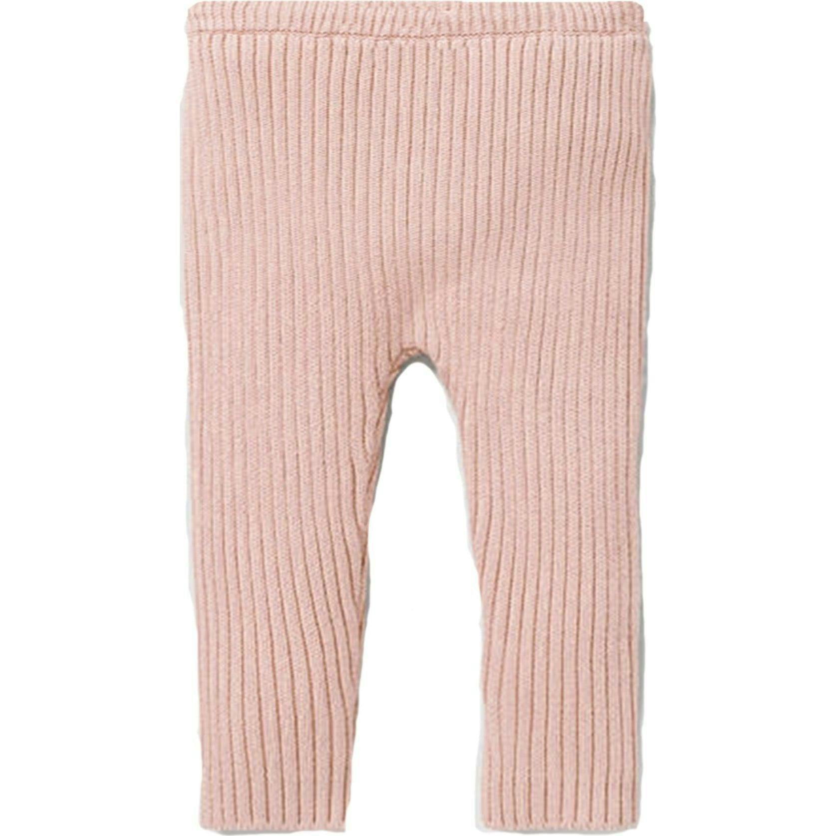 Fine Ribbed Knit Slim Fit Pants