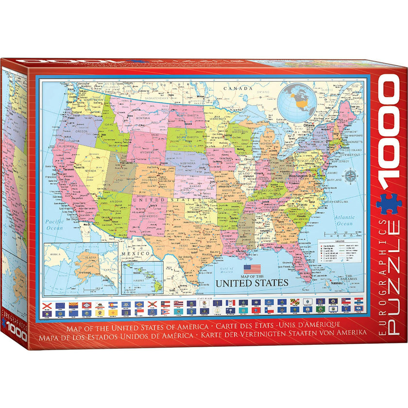 Map of the United States - 1000 pc Puzzle