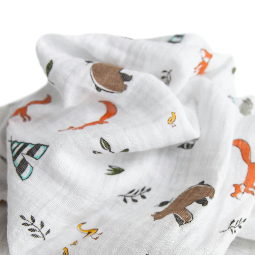 Cotton Muslin Swaddle Blanket 3 Pack - Forest Friends 2