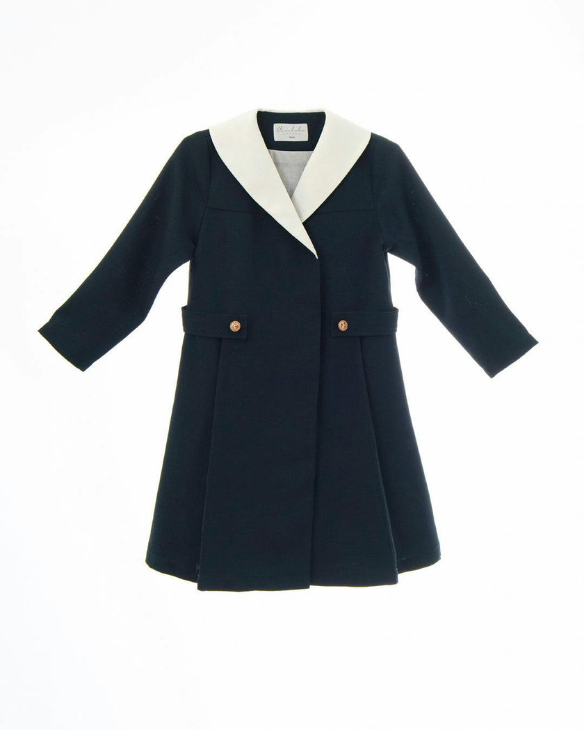Zelie dress (dark-sapphire tweed)