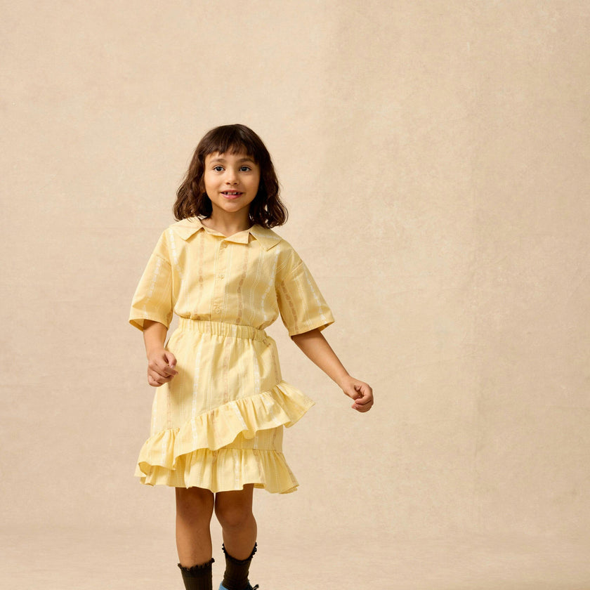 Crossover Sunday Skirt in Pineapple Stripe