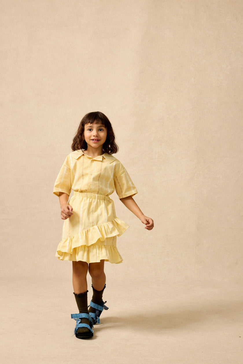 Crossover Sunday Skirt in Pineapple Stripe