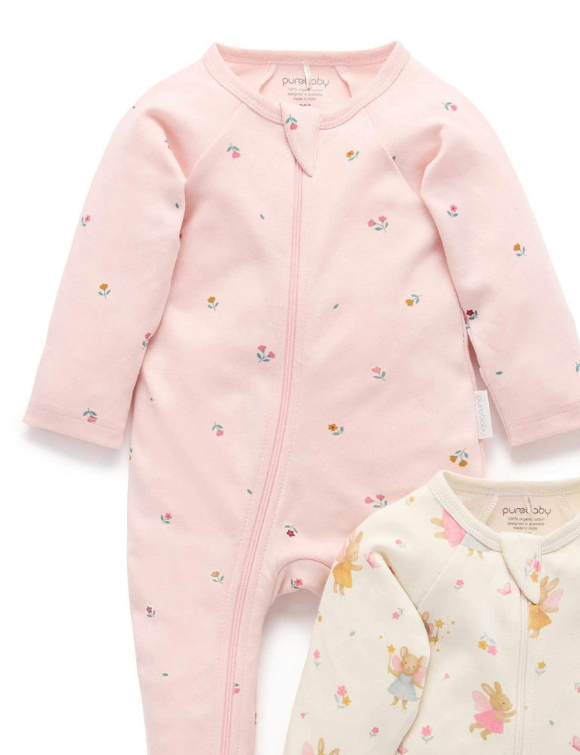 Printed Zip Growsuit Pack Cloud Little Fairies Print