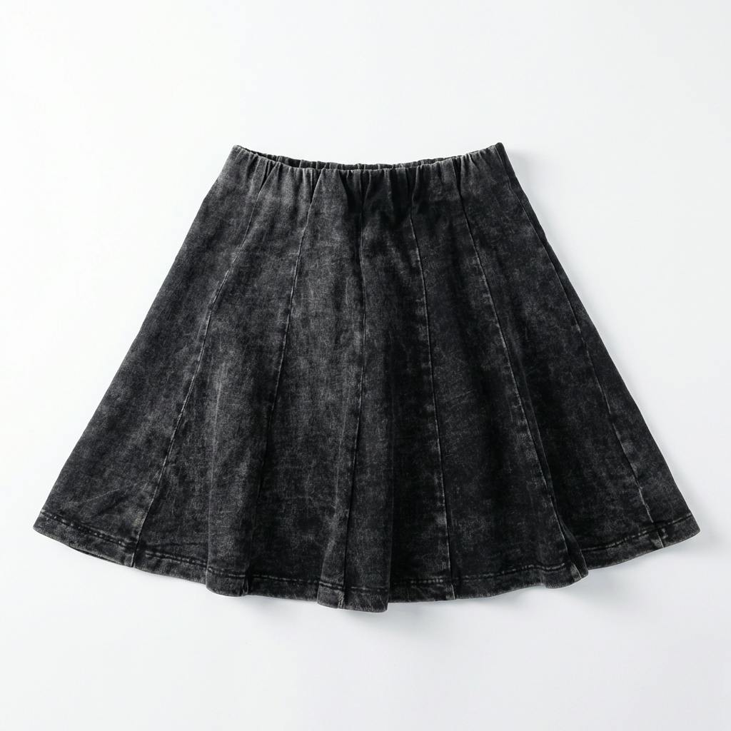 Washed Panel Skirt