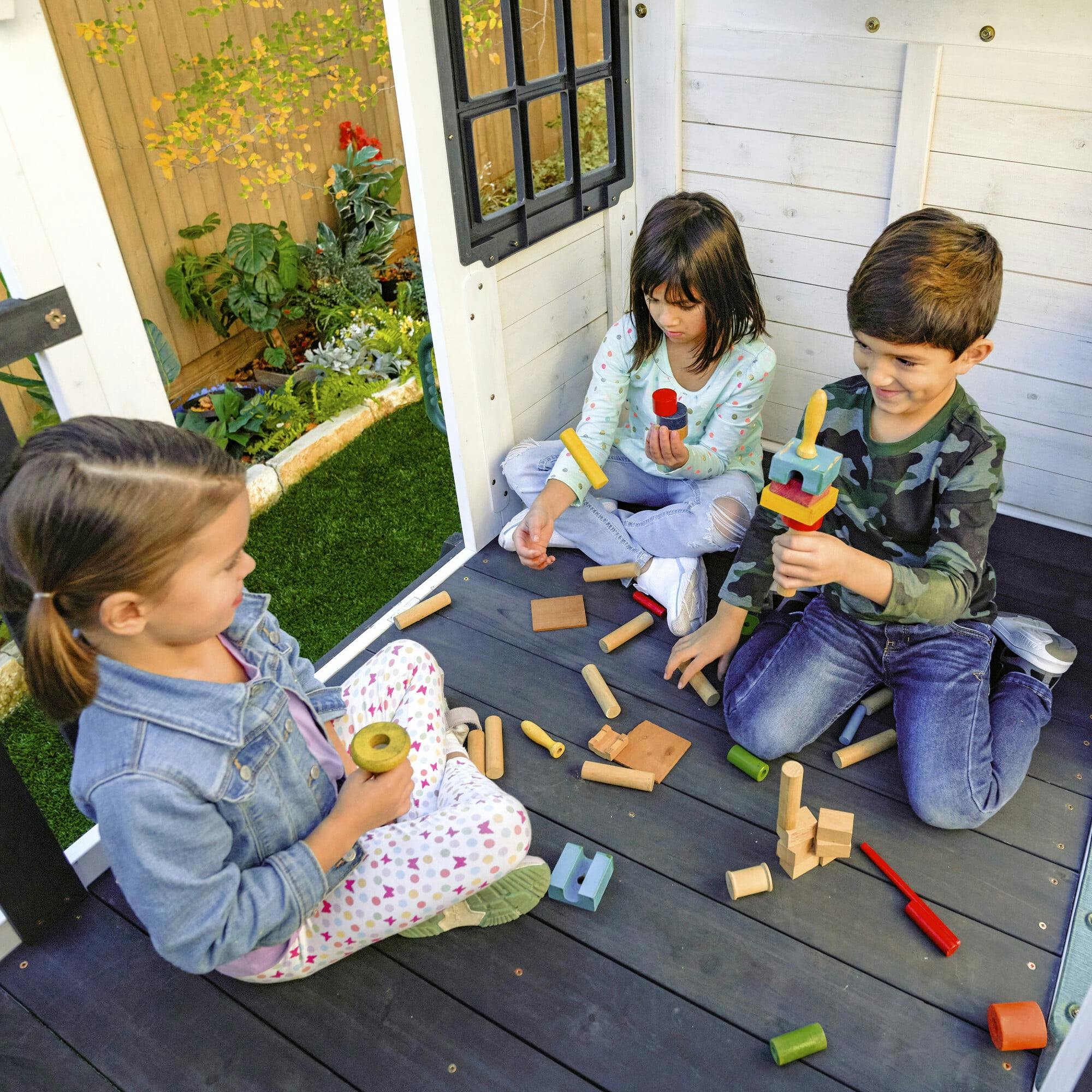 Wrangler Way Wooden Swing Set / Playset With Playhouse