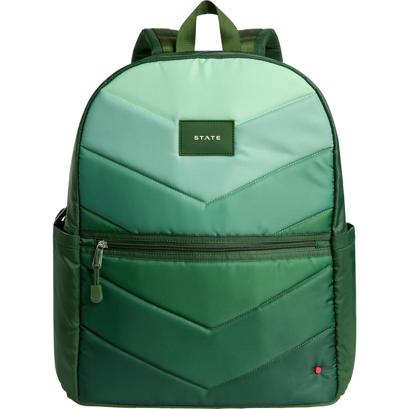 Kane Double Pocket Large Backpack, Green Chevron