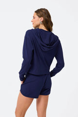 Womens Rib Crop Hoodie