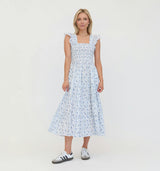 The Ellie Nap Dress - Blue Vine Stripe
