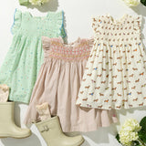 Girls Jaipur Dress - Pastel Green Polka Dot
