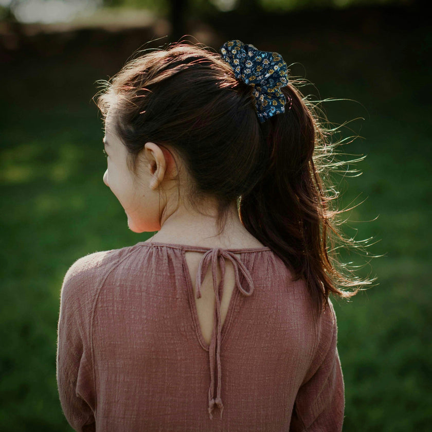 Scrunchies, Liberty of London Blue/Olive Florals Bundle Set