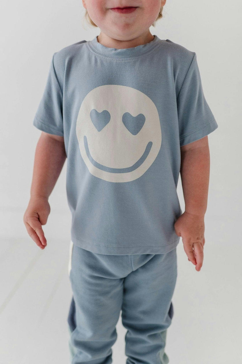 Boys Short Sleeve Tee in Heart Eyes Smile Face