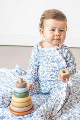 Floral Bunnies Pima Cotton Baby One-Piece Pajamas